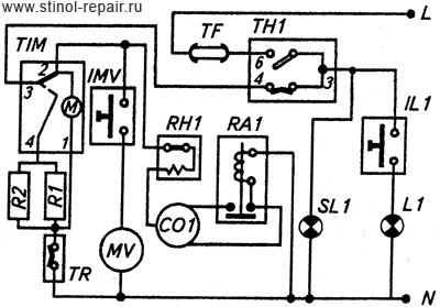 Принципиальная электрическая схема холодильника Стинол-110